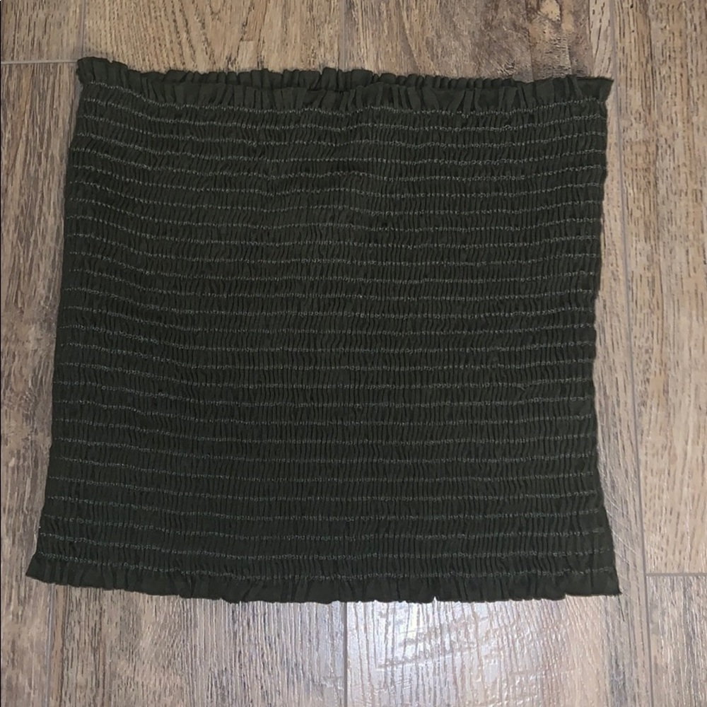 Army Green Fitted Cropped Tube Top